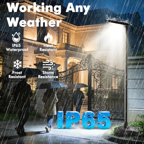102" Solar Outdoor Street Lights with Pole & Remote