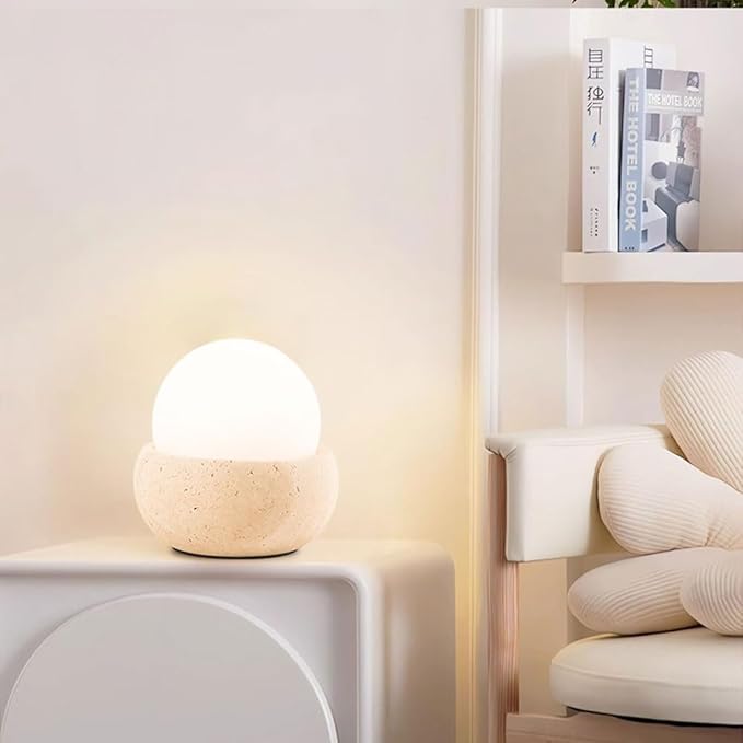 Wabi Sabi Style Sleep Bedroom Desk Light Rechargeable Remote Control Travertine Desk Lamp Study Office Dormitory Table Lamp Coffee Shop Restaurant Decorative Night Light Lighting Fixture