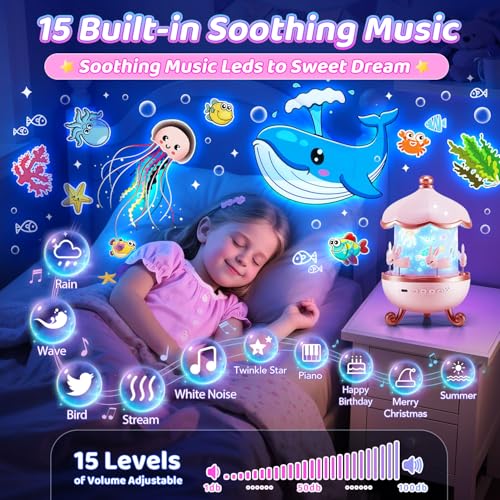 Sensory Lights Sound Machine Baby Night Light Projector Sensory Toys for Kids with Autism Toys for Girls 3