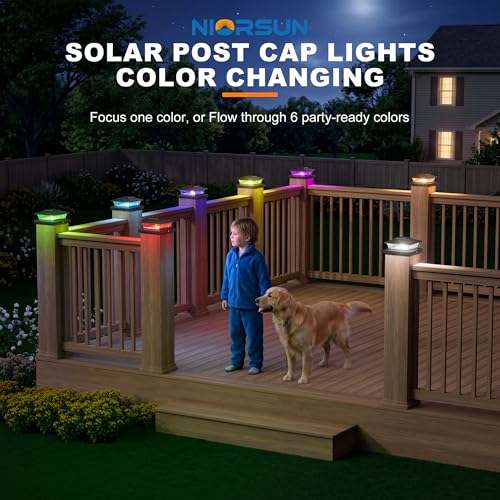 4x4 Post Solar Lights Color Changing with Remote (16 Count)