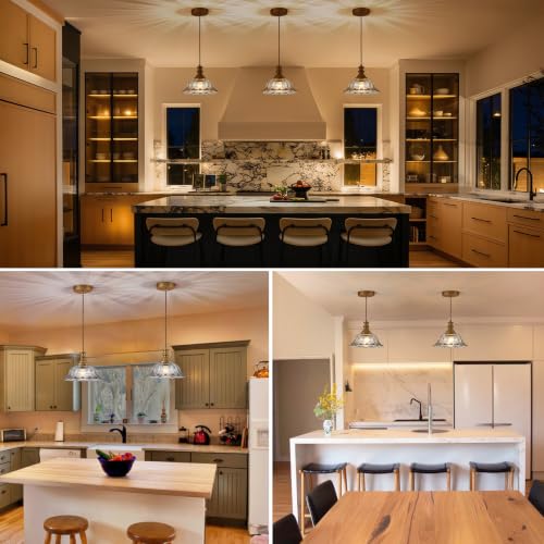 Glass Pendant Lights Modern Pendant Lighting Fixtures Hanging Lamp for Kitchen Island Bedroom Dining Room Coffee Shop Hallway Grey and Brass