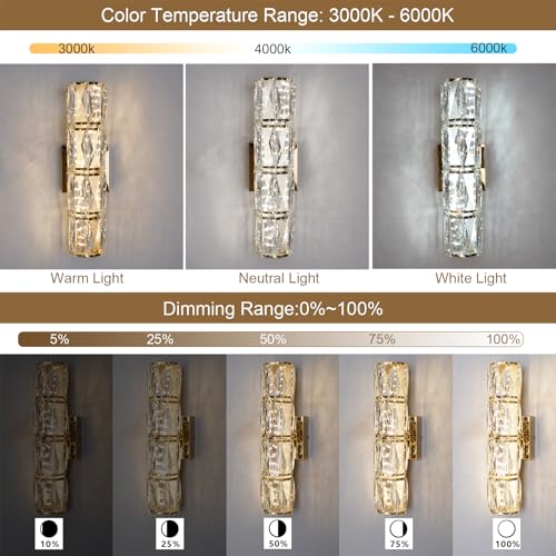 Gold Crystal Wall Sconce