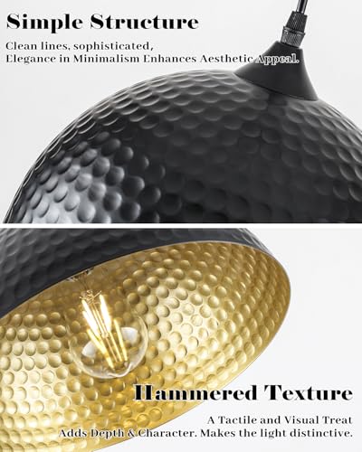 Hammered Pendant Lights Kitchen Island 2 Pack (2 Count)