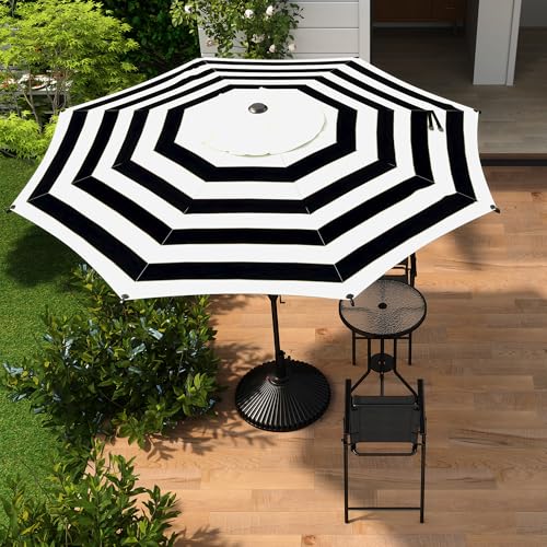 9FT Lyon Outdoor Patio Umbrella Outdoor Table Umbrella with Push Button Tilt and Crank Market Umbrella 8 Sturdy Ribs UV Protection Waterproof for Garden Deck Backyard Pool