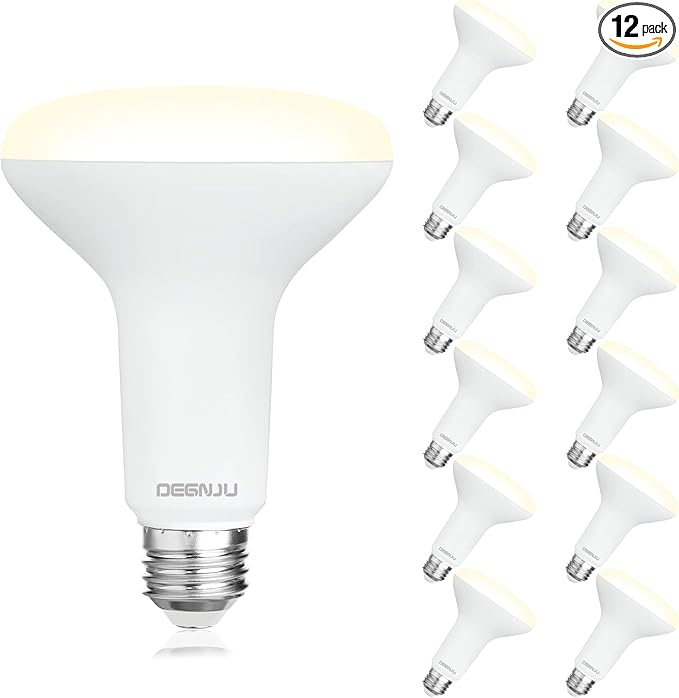 12 Pack BR30 LED Recessed Light Bulb, Dimmable Indoor Flood Light Bulbs CRI80 7W Equivalent 65W 3000K Warm White 650 Lumens, 15000 Lifetime Hours E26 Base LED Can Light Bulb, Flicker-Free