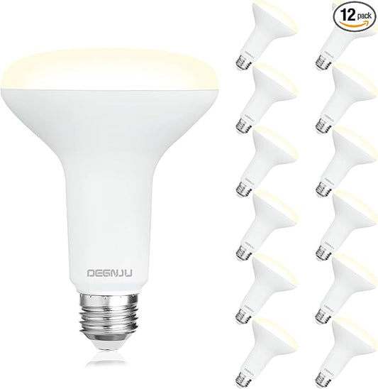 12 Pack Indoor Flood Light Bulbs, BR30 LED Bulb 7W Equivalent 65W, Dimmable Recessed Light Bulbs, 650LM 3000K Warm White 15000 Lifetime LED Can Light Bulb, Interior Home E26 Base