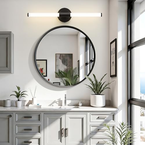 LED Bathroom Vanity Lights Black Modern Wall Sconce 24"