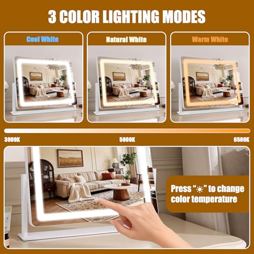 Vanity Mirror with Lights 22"×17"