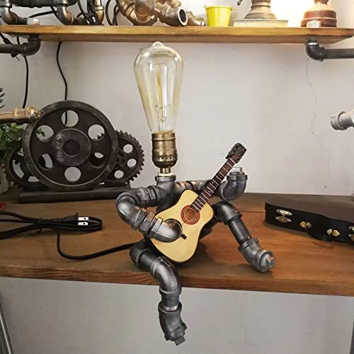 Steampunk Guitar Pipe Robot Table Lamp