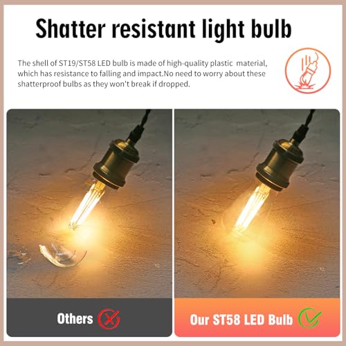 20 Pack Shatter Resistant LED Edison Light Bulbs 60W Equivalent (20 Count)