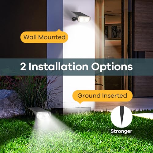 Solar Lights Outdoor Waterproof Landscape Spotlight Daylight 2 Pack (2 Count)