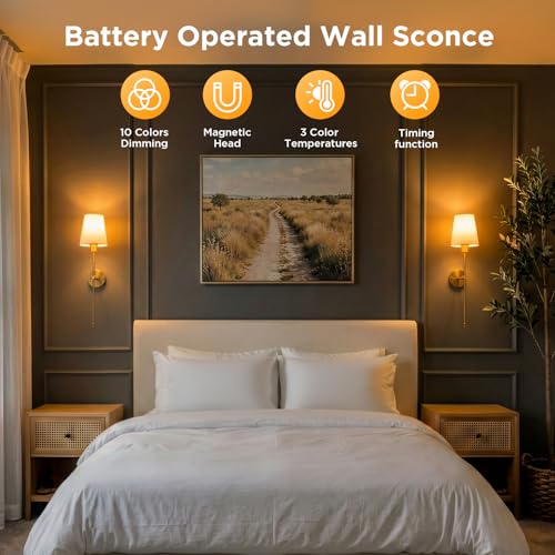 Battery Operated Wall Sconces Set of Two (2 Count)