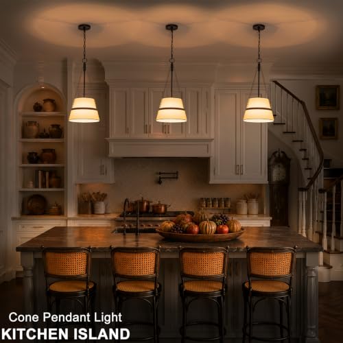 11.4" Black Drum Pendant Light for Kitchen Island
