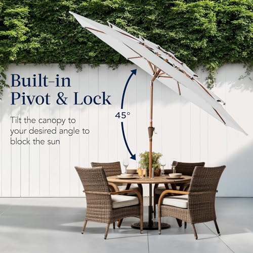10ft 3 Tier Solar Patio Market Umbrella