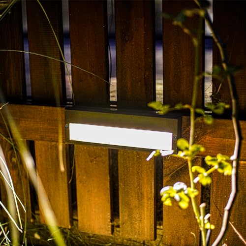 Low Voltage Step Lights Kits 10.6 Inch Outdoor 12V AC Landscape Stair Lights Wired 8PK 6W LED Electric Outdoor Deck Lighting Black Metal 122 Lumens 3000K Warm White with Cable Connectors (8 Count)