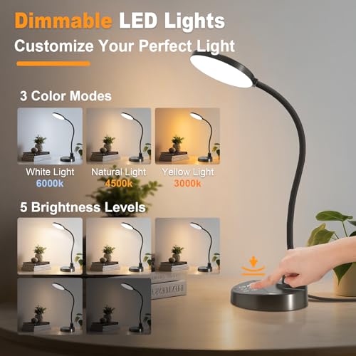 15W LED Desk Lamp with USB Charging Ports