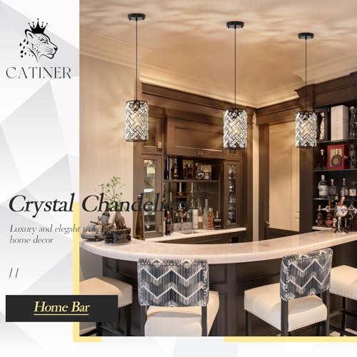 Black Crystal Pendant Light