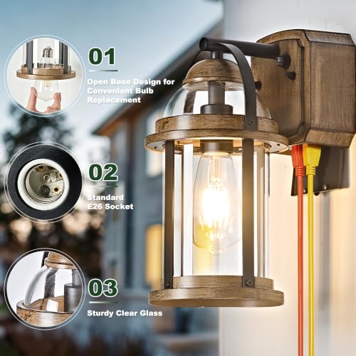 Dusk to Dawn Outdoor Wall Lights with GFCI Outlet