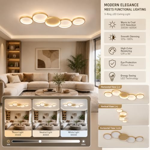 39.37 Inch Modern LED Ceiling Light Fixture