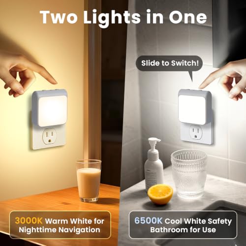 4 Pack Dimmable LED Night Lights Plug into Wall with Dusk to Dawn Sensor (4 Count)