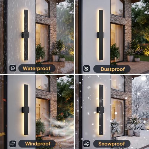 2 Pack LED Outdoor Wall Lights Dimmable (39.3in)