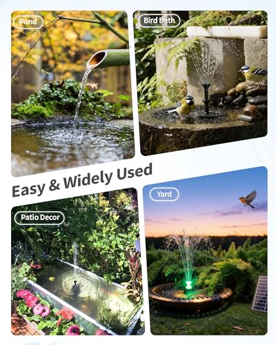 8W Solar Fountain Pump with 3200mAh Battery Backup & LED Lights