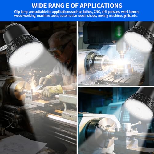 Clamp Light 3000 Lumen Work Light with Strong Metal Clamp Base for Office