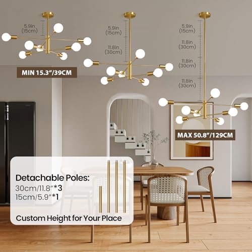 Modern Chandelier Sputnik Ceiling Light Fixture 8