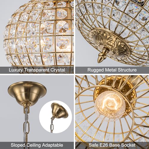 12" Globe Crystal Chandelier