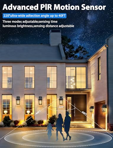 Motion Sensor Outdoor Wall Lights (2 Count)