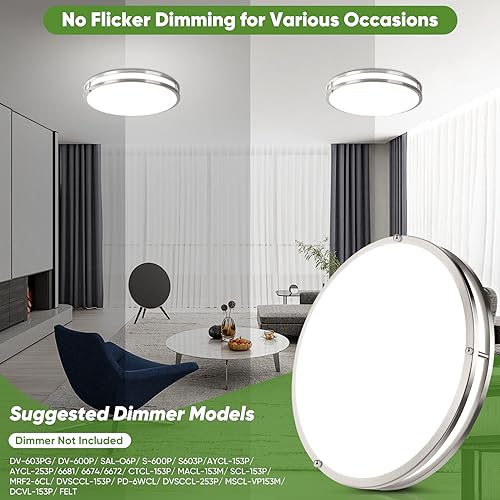 16 In 50W LED Flush Mount Ceiling Lights (2 Count)