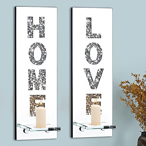 Crystal Crush Diamond Wall Candle Holder Set of 2 (2 Count)