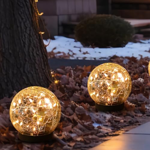 Solar Globe Lights Outdoor Waterproof (2 Count)
