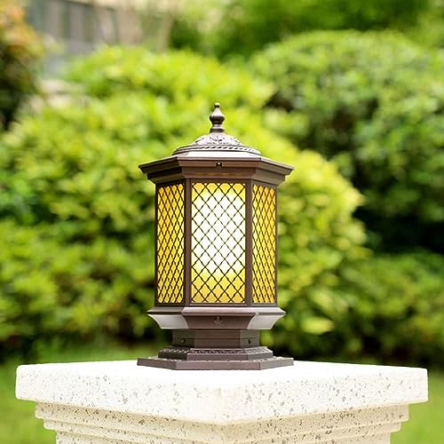 Waterproof Ip54 Post Light Fixture Vintage Outdoor Pillar Light Lawn Lamp Street Light Post Cap Light for Villaswalled Gardens Square Fence Outdoor Column Lamp