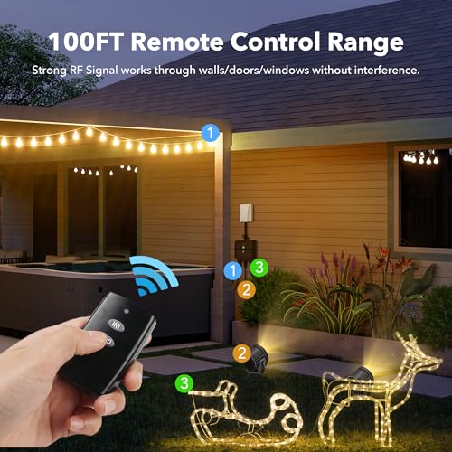 Remote Control Outlet Wireless Light Switch Outdoor Indoor 3