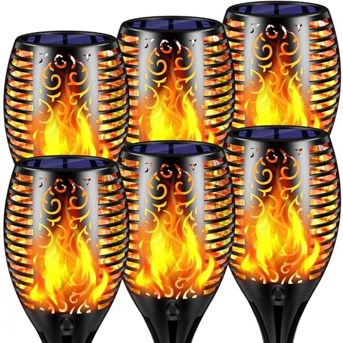 Solar Lights Outdoor Flickering Flame Solar Torch Lights (6 Count)