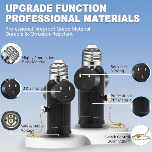 3PCS Light Socket Outlet Adapter (3 Count)