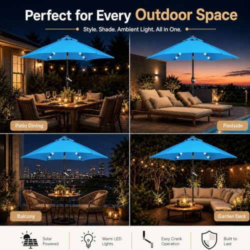 7.5FT Solar Patio Umbrella w