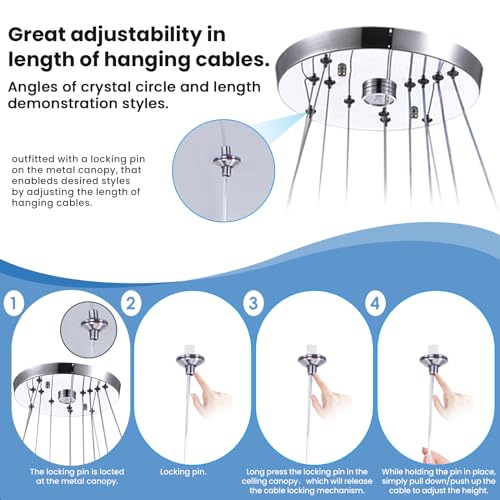 3 Ring Crystal Chandelier Ceiling Light