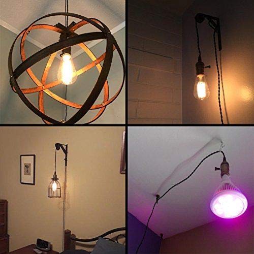 Single Vintage Bulb Cord Edison Socket lamp Plug Pendant Light with Dimmer