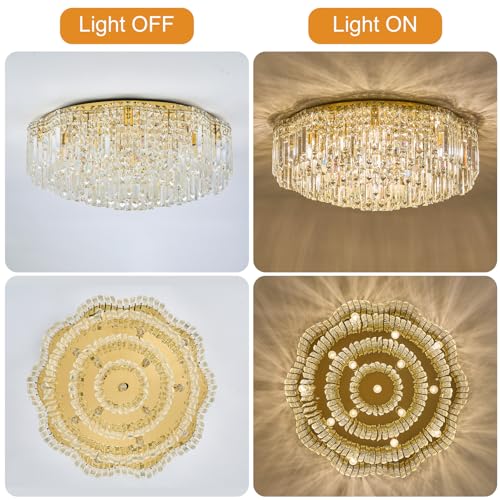 30 inch Flush Mount Crystal Ceiling Lights