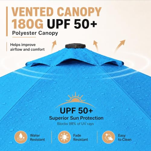 11FT Solar Patio Umbrella w