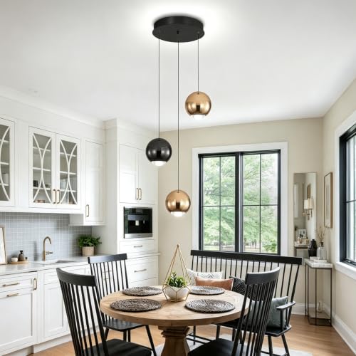 3 Light Cluster Pendant Lights Hanging Chandelier for Kitchen Island