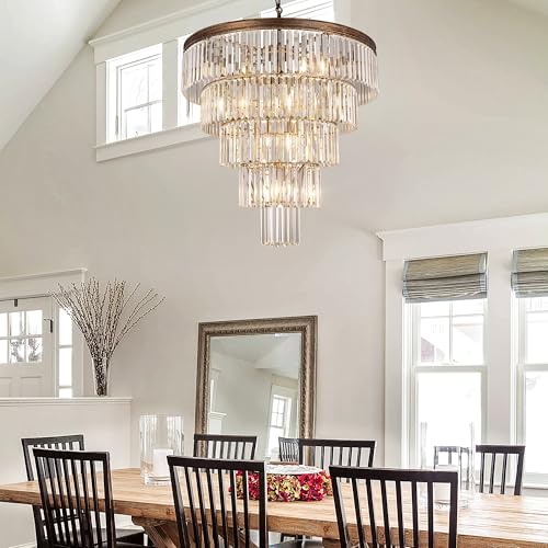10 Light Large Crystal Chandelier 31.5 inch