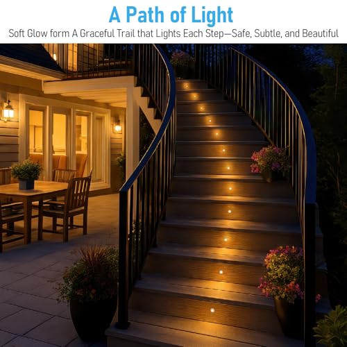 12 Pack 3000K Recessed Low Voltage Deck Light Flat Square Aperture (12 Count)