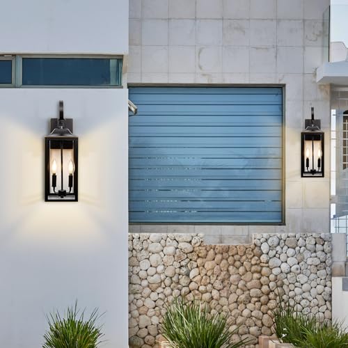 19" Large Outdoor Wall Lights Modern Front Porch Lantern Wall Mount 2