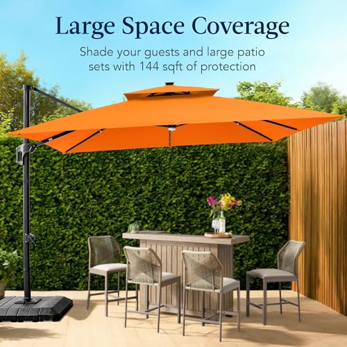 12x12ft LED Cantilever Patio Umbrella w