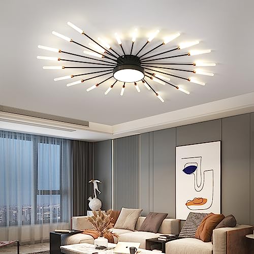 41.3" Ceiling Light Modern Flower Shape Ceiling Lamp for Living Room Dining Room Semi Flush Mount Metal Acrylic Sputnik Firework Petal LED Lighting Fixture