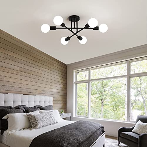 Black Modern Sputnik Chandelier Ceiling Light Fixtures