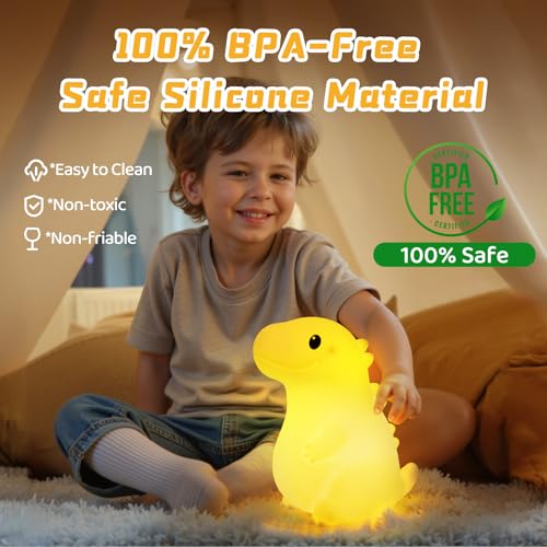 Huggwaii Squishy Giant Dinosaur Night Light for Kids